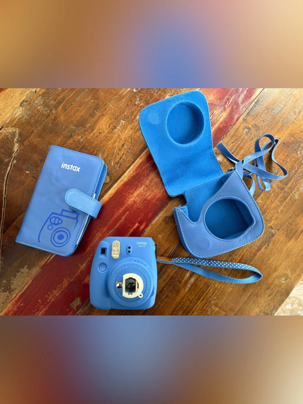 Fujifilm Instax Mini 9 Instant Camera - Blue w/ Matching Case/Strap/Photo Album